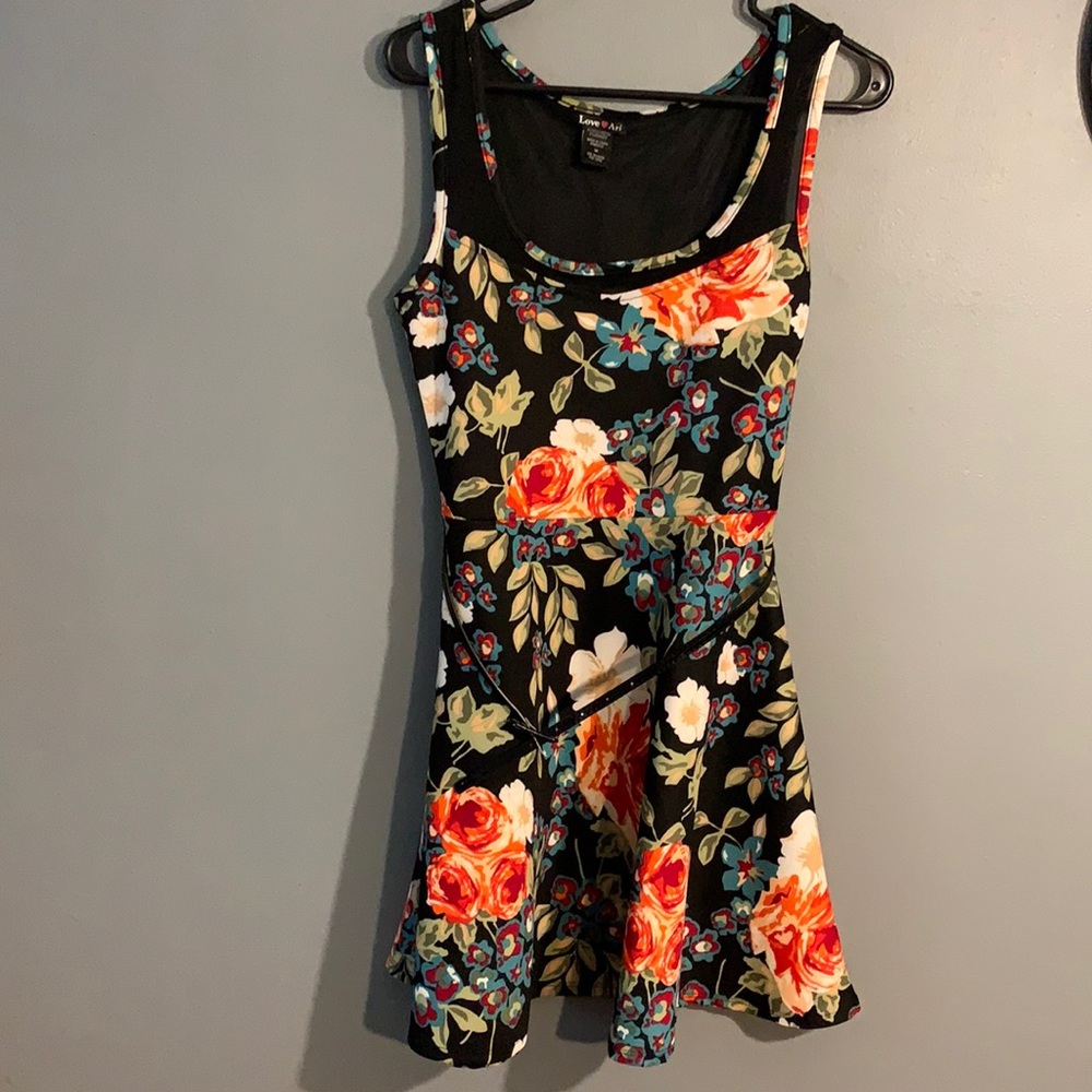 Floral dress with belt